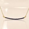 Black Tourmaline Bar Necklace • Gold Filled or Sterling Silver