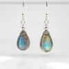 Labradorite Earrings • Sterling Silver • Dainty Minimalist Jewelry