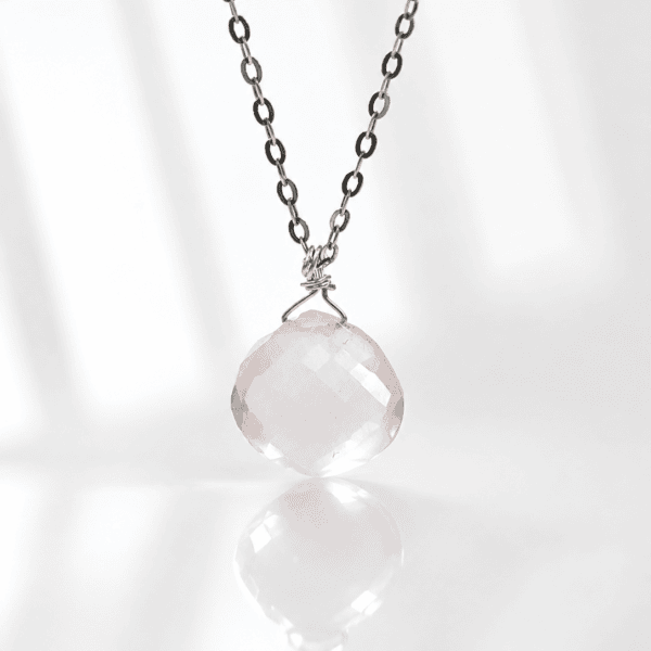 Rose Quartz Necklace • Gold Filled or Sterling Silver • Dainty Minimalist Jewelry