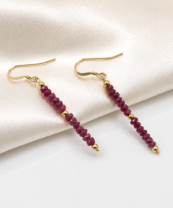 Alternative view of Ruby Earrings • Gold Filled or Sterling Silver Red Gemstone Jewelry