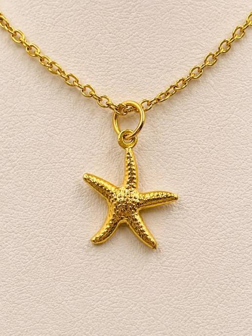 Stainless Steel Sea Star Necklace • Gold or Silver • Hypoallergenic Coastal Jewelry - Image 6
