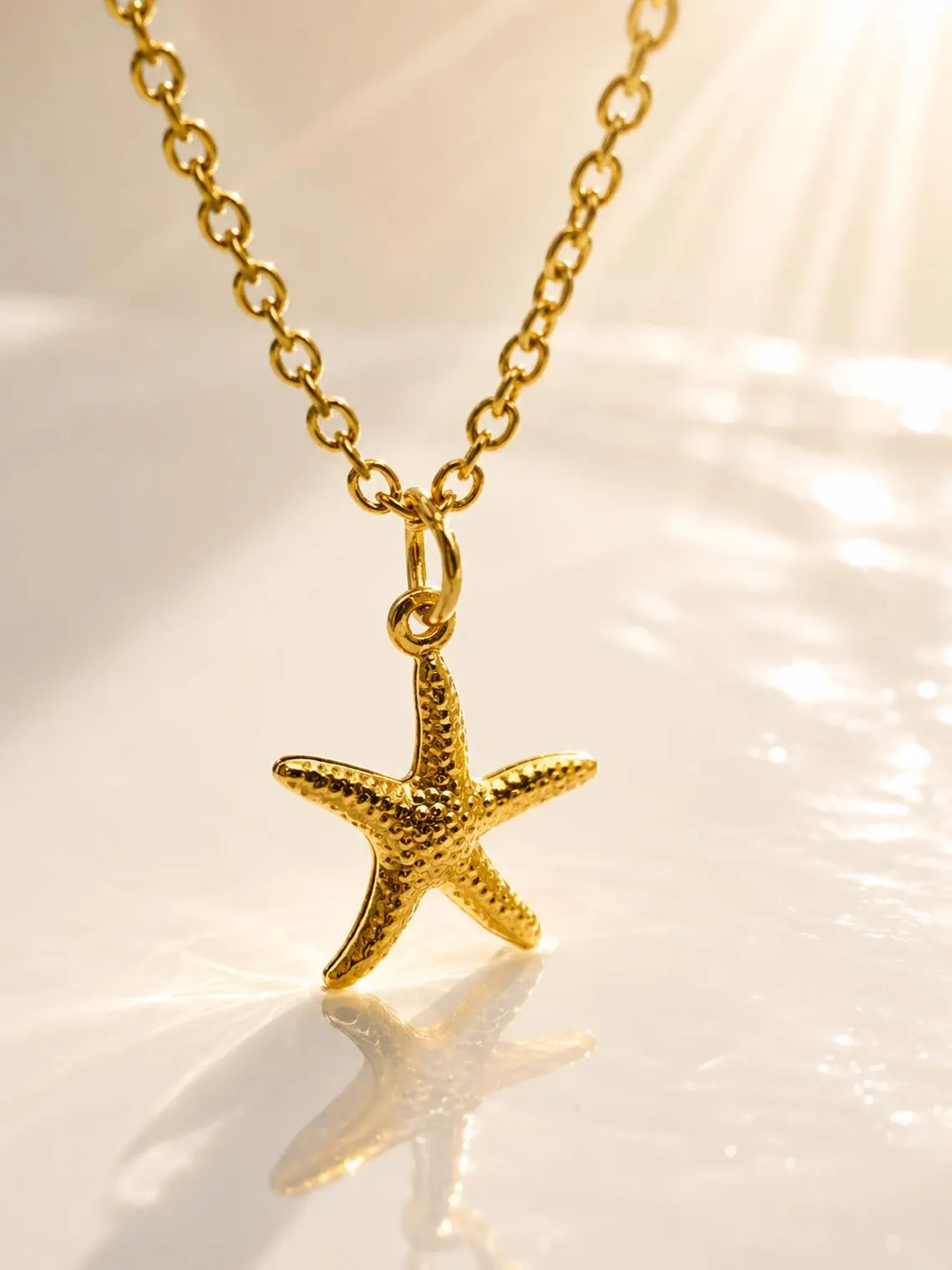 Stainless Steel Sea Star Necklace • Gold or Silver • Hypoallergenic Coastal Jewelry - Image 4