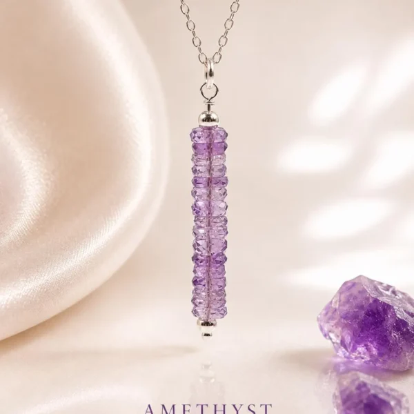 Alternative view of Amethyst Bar Necklace • Gold Filled or Sterling Silver