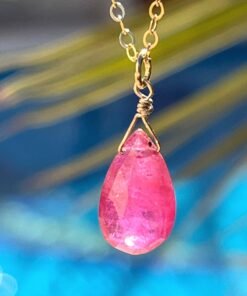 Alternative view of Garnet Necklace • Gold Filled or Sterling Silver • Dainty Minimalist Jewelry