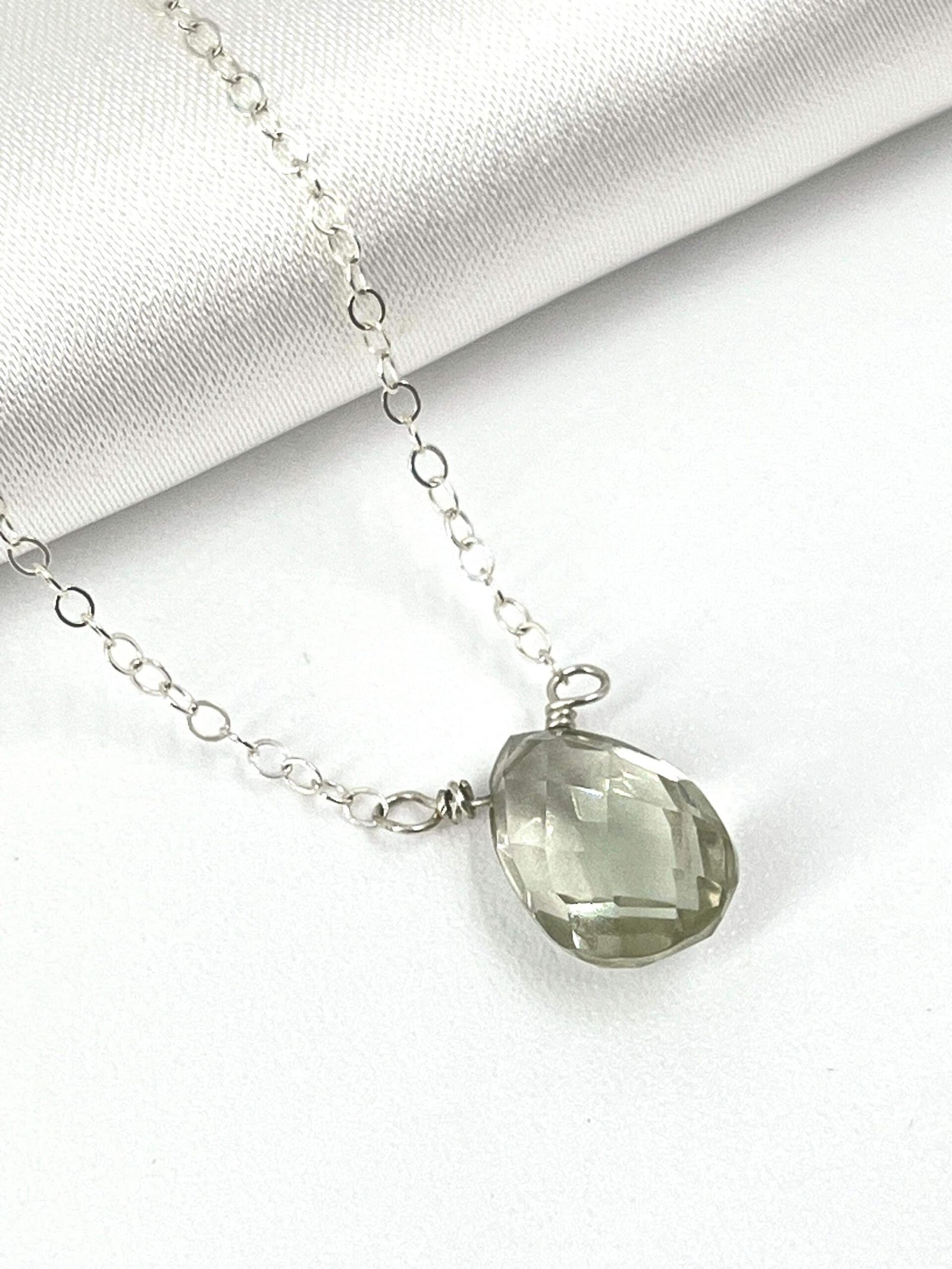 Green Amethyst Necklace • Sterling Silver or Gold Filled • Dainty Minimalist Jewelry - Image 4