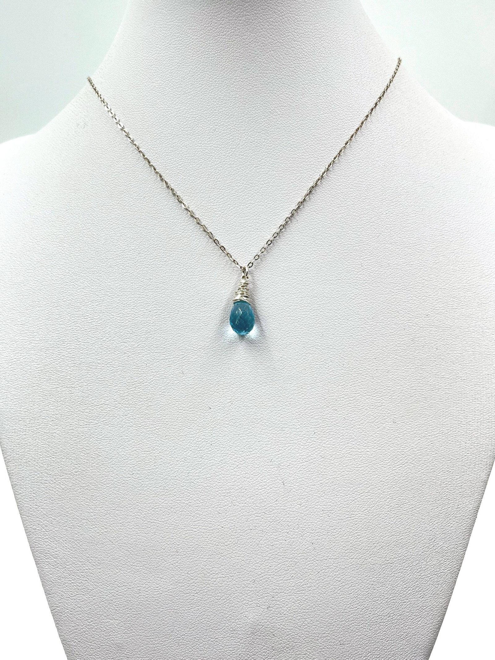 Blue Topaz Necklace • Gold Filled or Sterling Silver • Dainty Minimalist Jewelry - Image 4