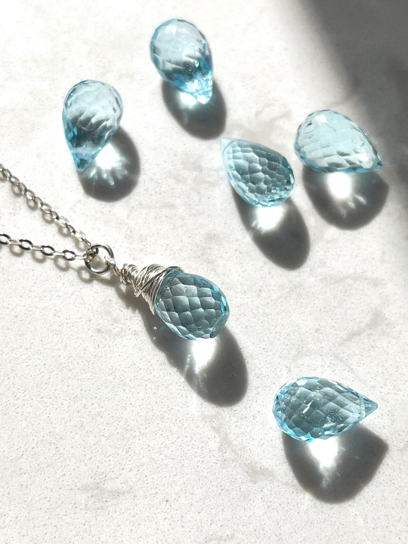 Blue Topaz Necklace • Gold Filled or Sterling Silver • Dainty Minimalist Jewelry - Image 7