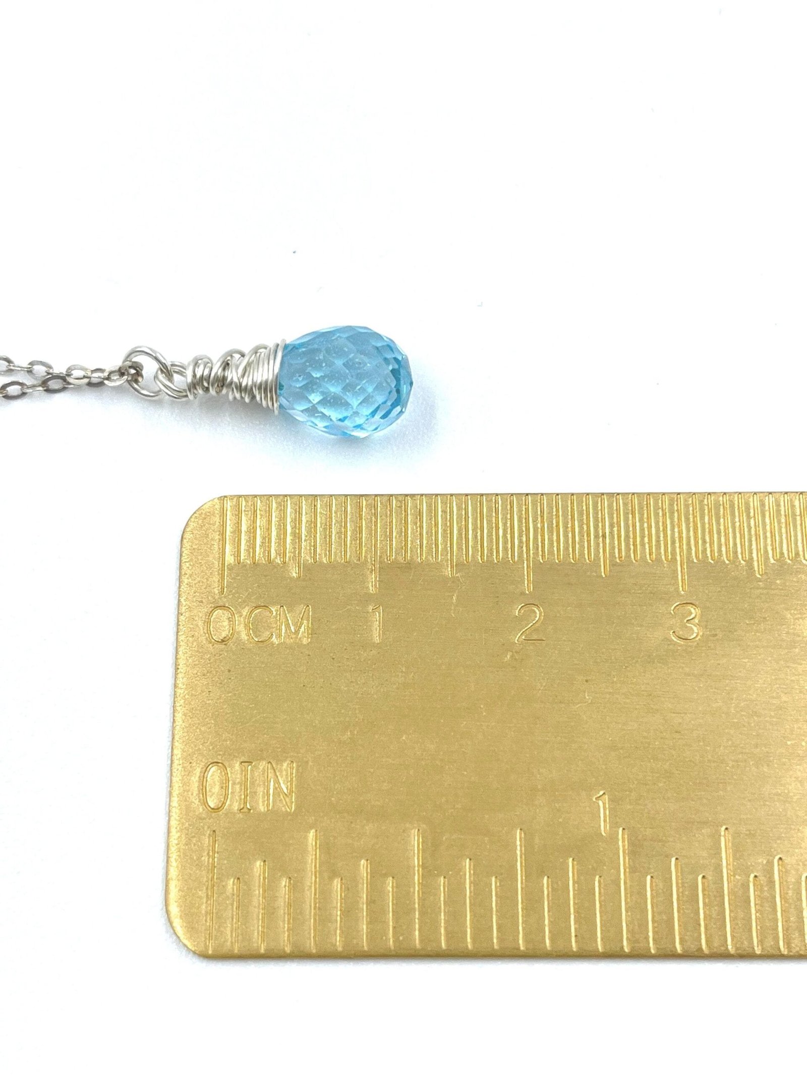 Blue Topaz Necklace • Gold Filled or Sterling Silver • Dainty Minimalist Jewelry - Image 9