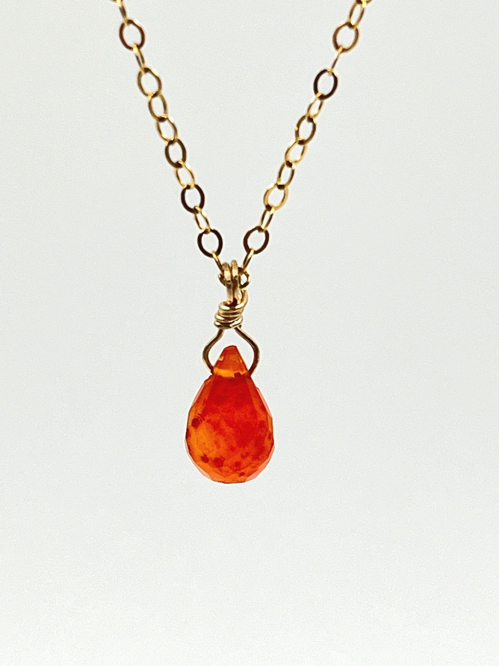 Carnelian Necklace • Gold Filled or Sterling Silver • Dainty Minimalist Jewelry - Image 3