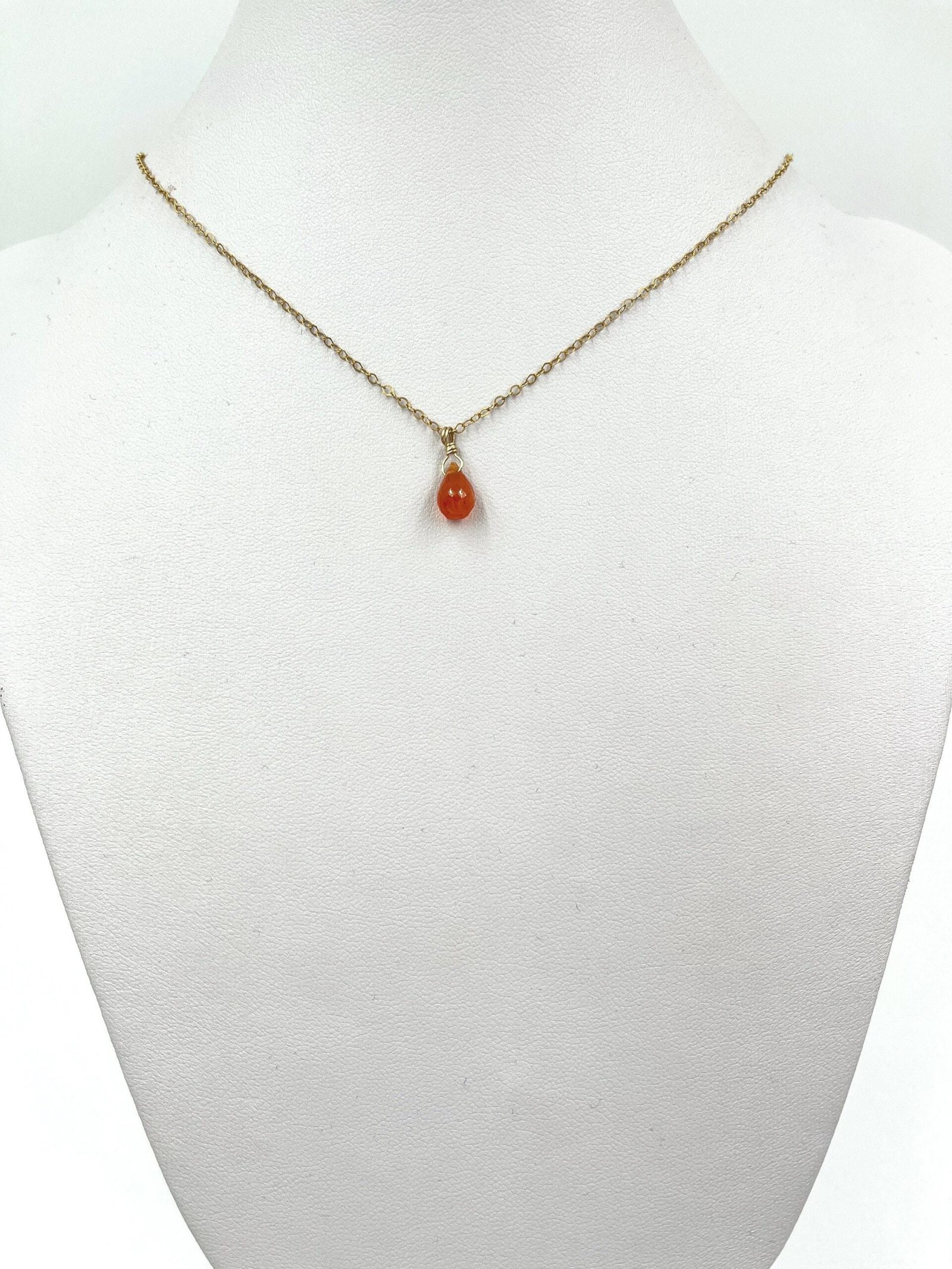 Carnelian Necklace • Gold Filled or Sterling Silver • Dainty Minimalist Jewelry - Image 4