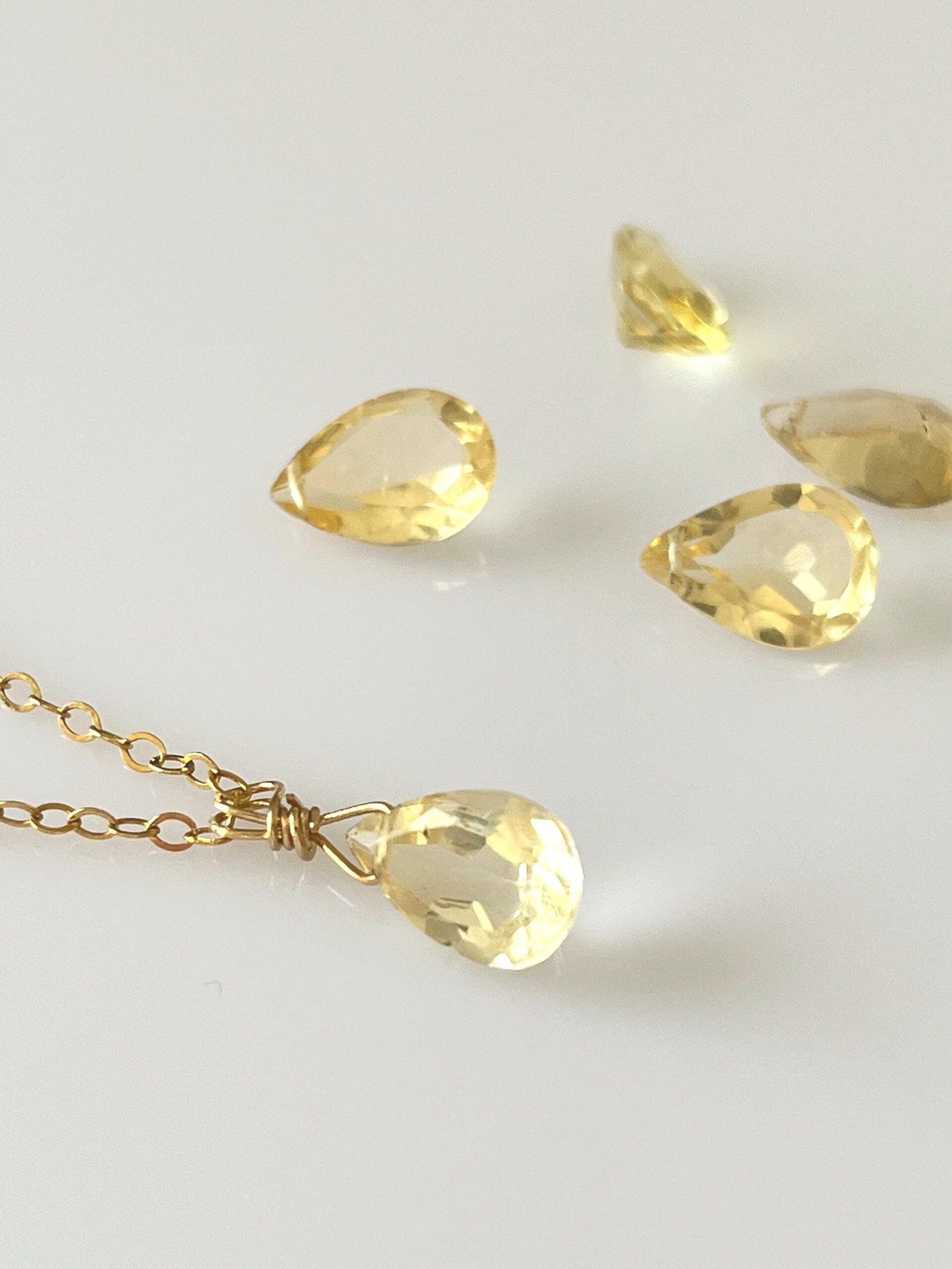 Citrine Pendant Necklace • Gold Filled or Sterling Silver • Minimalist Jewelry - Image 4