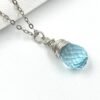 Blue Topaz Necklace • Gold Filled or Sterling Silver • Dainty Minimalist Jewelry