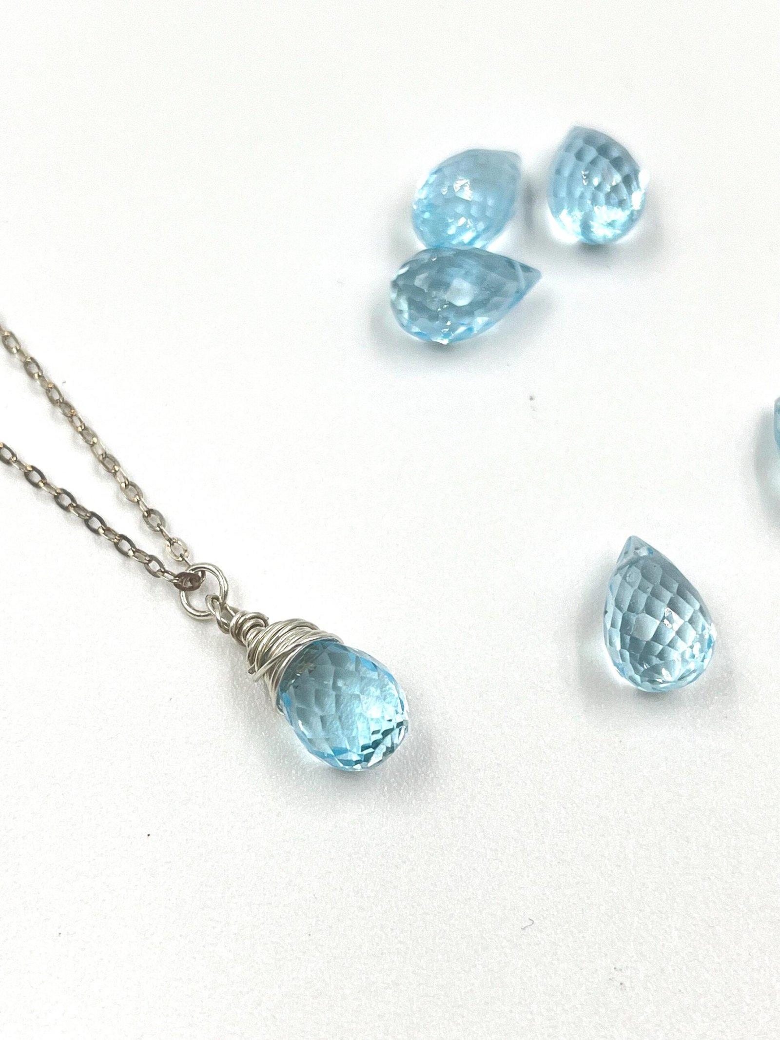 Blue Topaz Necklace • Gold Filled or Sterling Silver • Dainty Minimalist Jewelry - Image 3