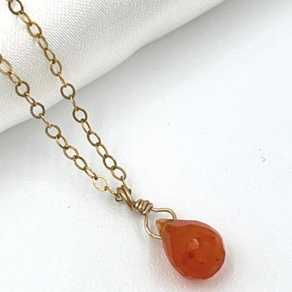 Alternative view of Carnelian Necklace • Gold Filled or Sterling Silver • Dainty Minimalist Jewelry