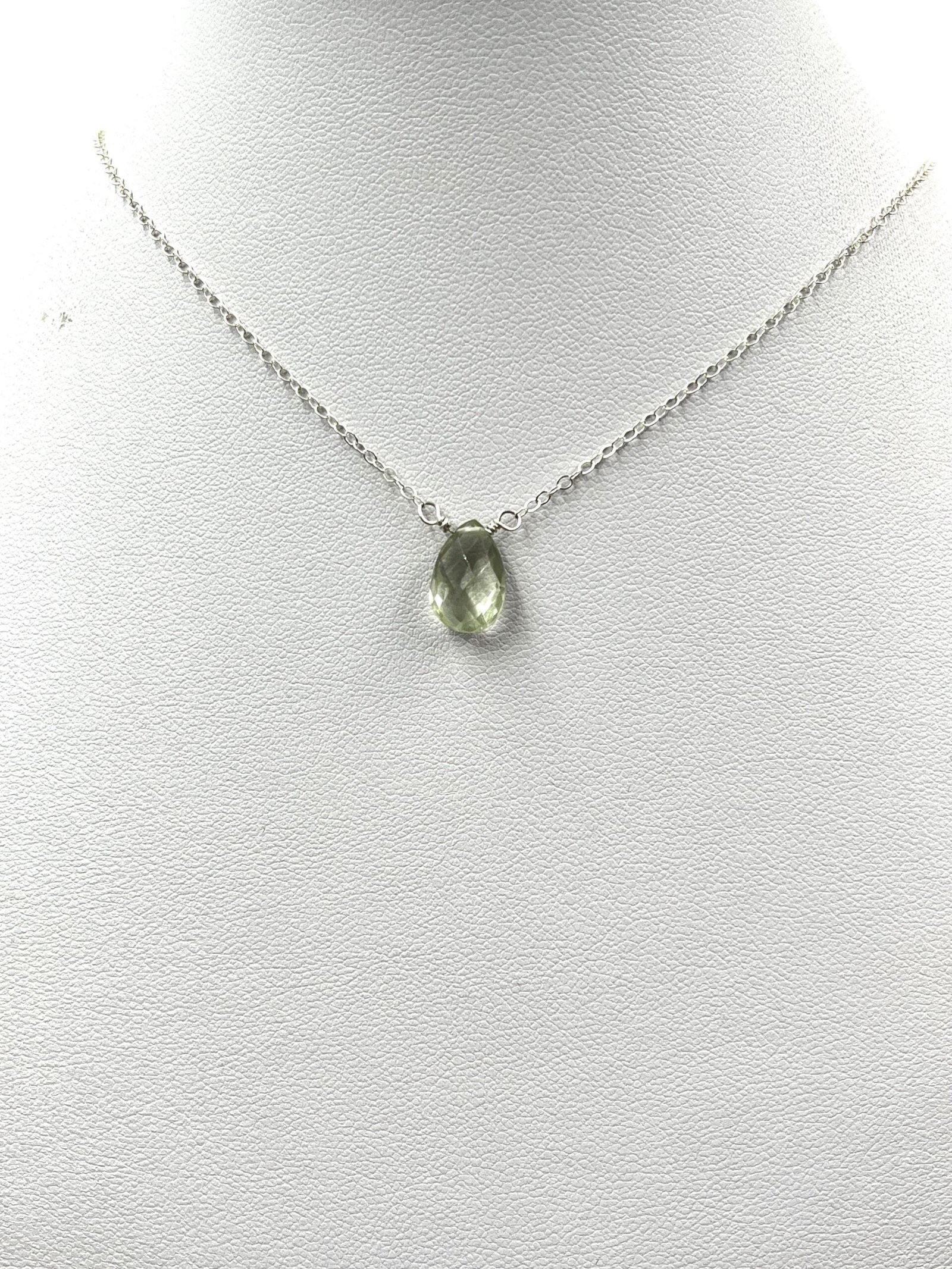 Green Amethyst Necklace • Sterling Silver or Gold Filled • Dainty Minimalist Jewelry - Image 7