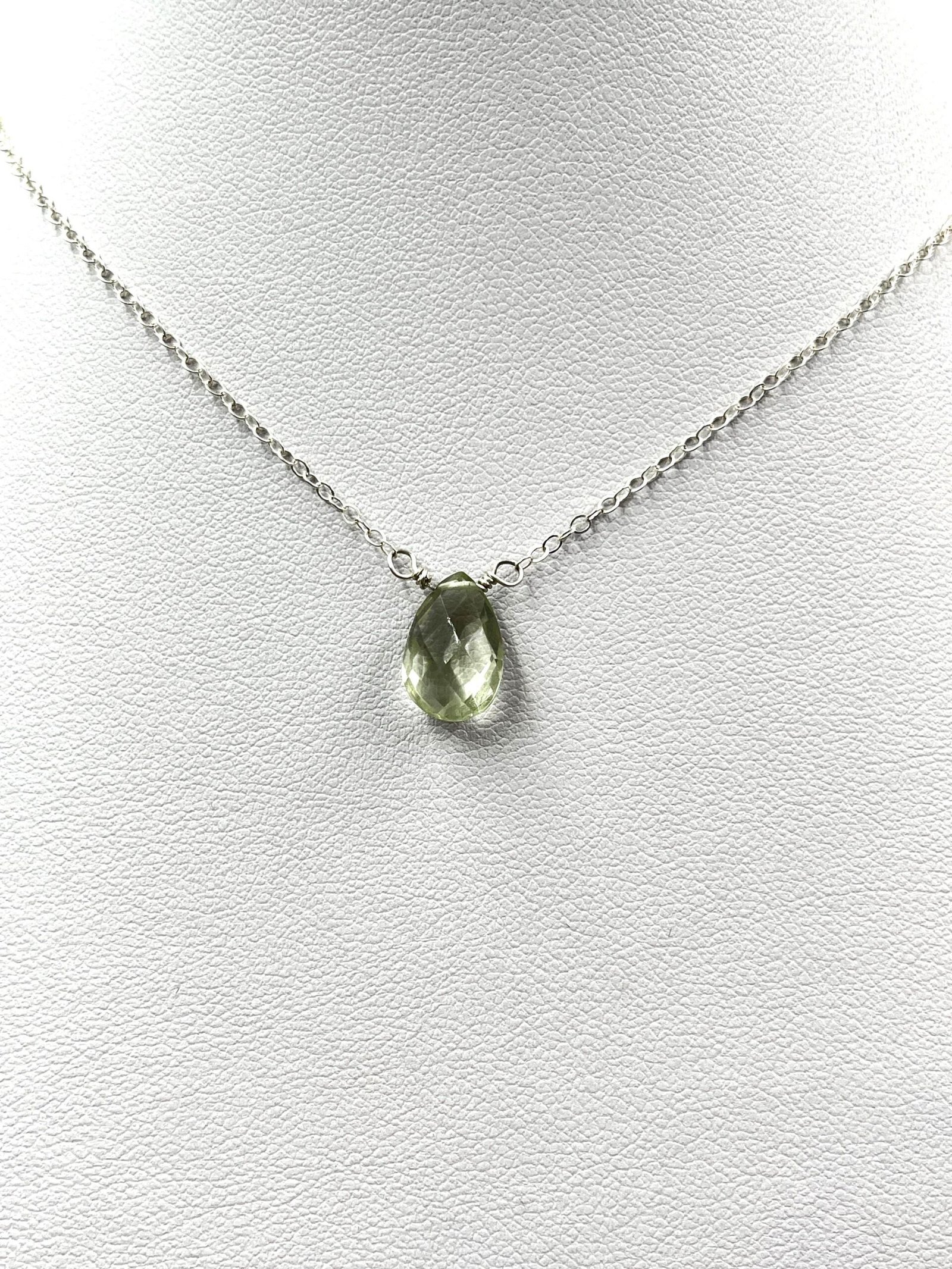 Green Amethyst Necklace • Sterling Silver or Gold Filled • Dainty Minimalist Jewelry - Image 8