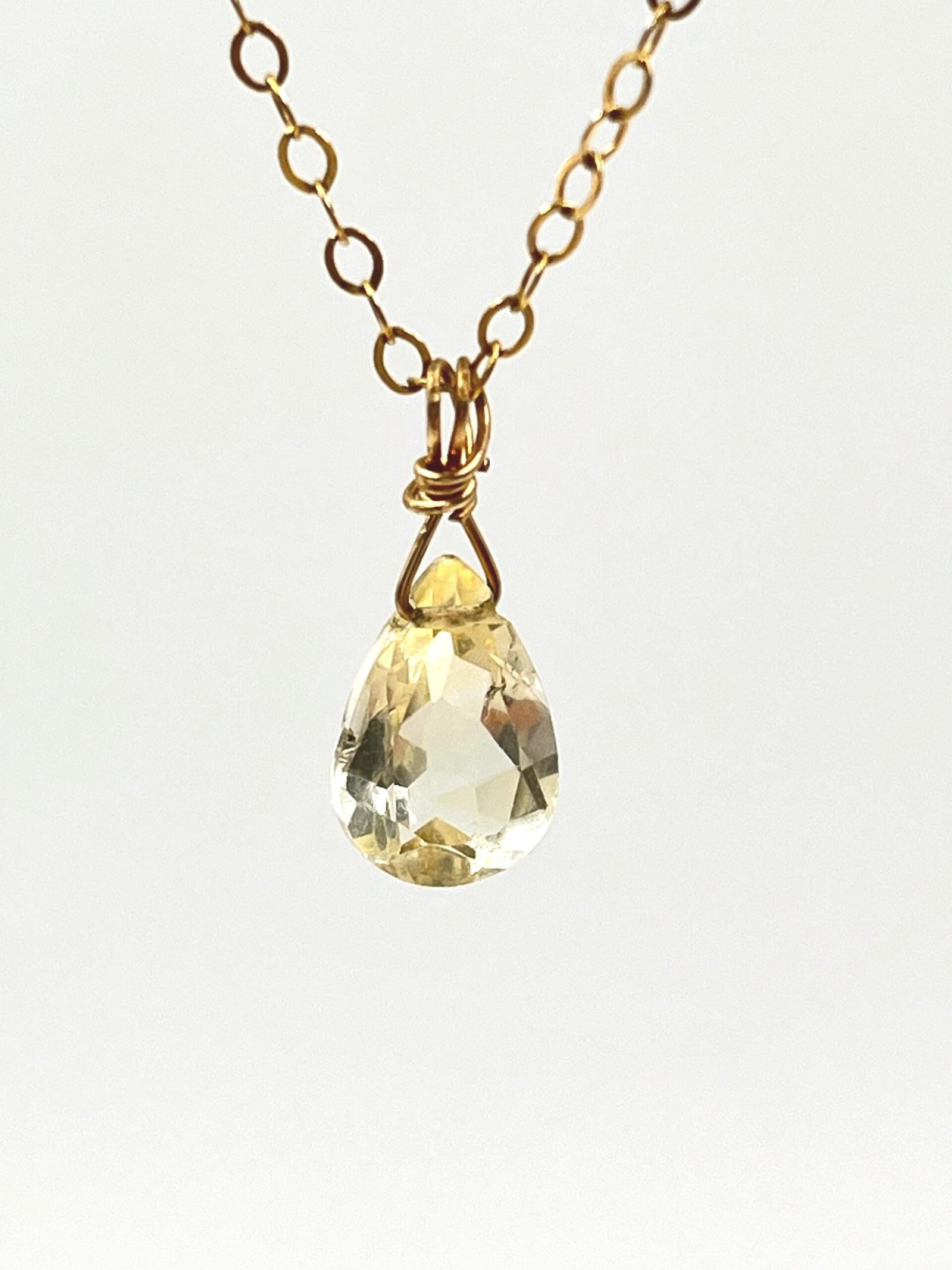 Citrine Pendant Necklace • Gold Filled or Sterling Silver • Minimalist Jewelry - Image 3