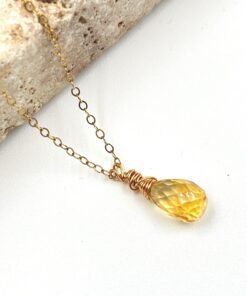 Alternative view of Citrine Pendant Necklace • Gold Filled or Sterling Silver • November Birthstone