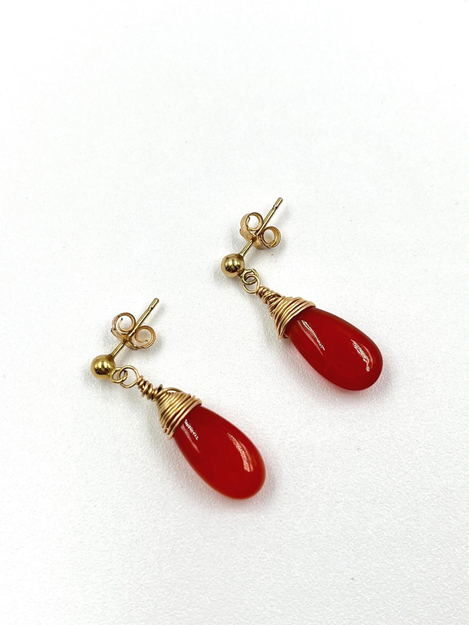 Carnelian Earrings • Gold Filled or Sterling Silver • Dainty Minimalist Jewelry - Image 8