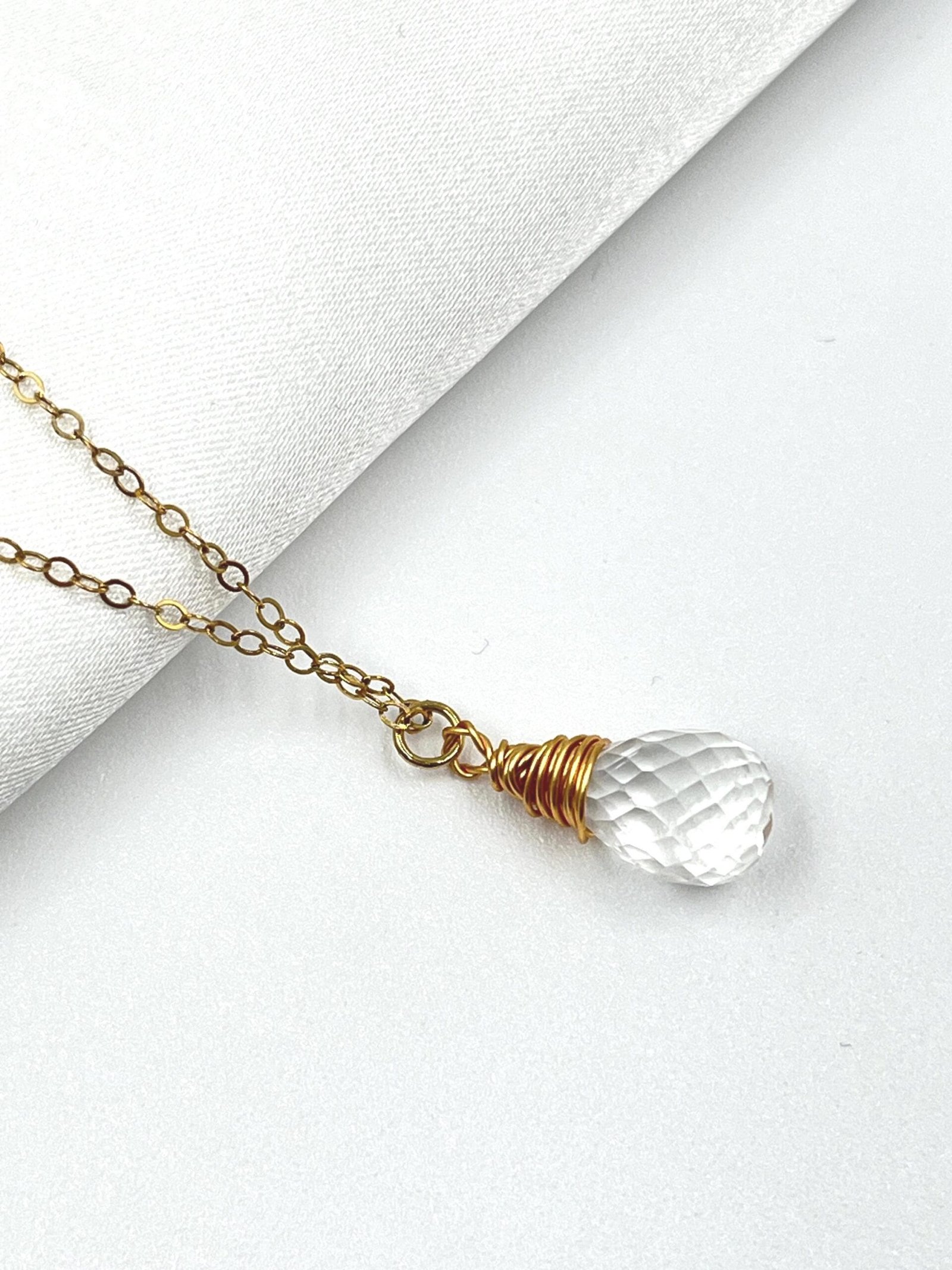 Crystal Quartz Necklace • Gold Filled or Sterling Silver • Dainty Minimalist Jewelry - Image 3