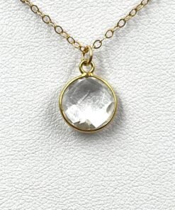 Alternative view of Crystal Quartz Pendant Necklace • Gold Filled or Sterling Silver