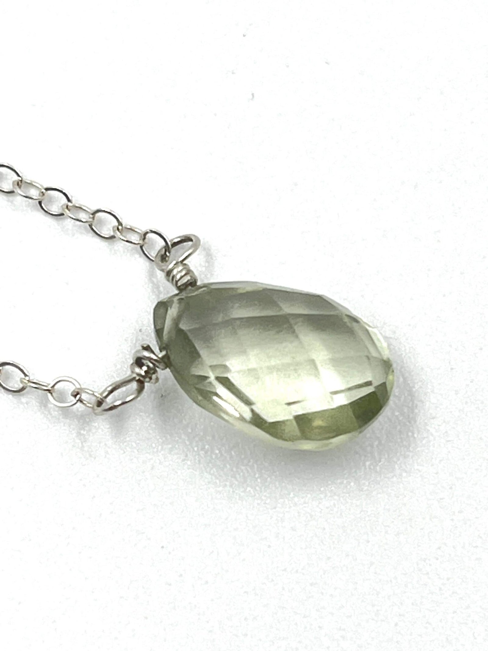 Green Amethyst Necklace • Sterling Silver or Gold Filled • Dainty Minimalist Jewelry - Image 6
