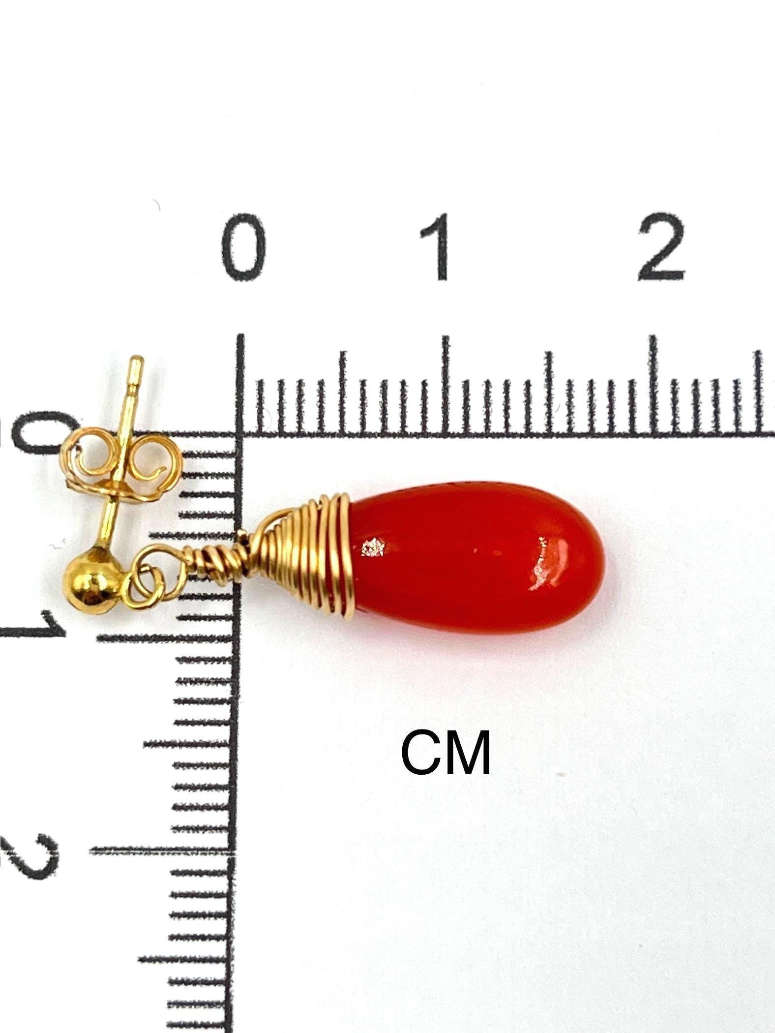 Carnelian Earrings • Gold Filled or Sterling Silver • Dainty Minimalist Jewelry - Image 9