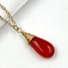 Carnelian Pendant Gold Filled Silver Minimalist Orange Gemstone Necklace