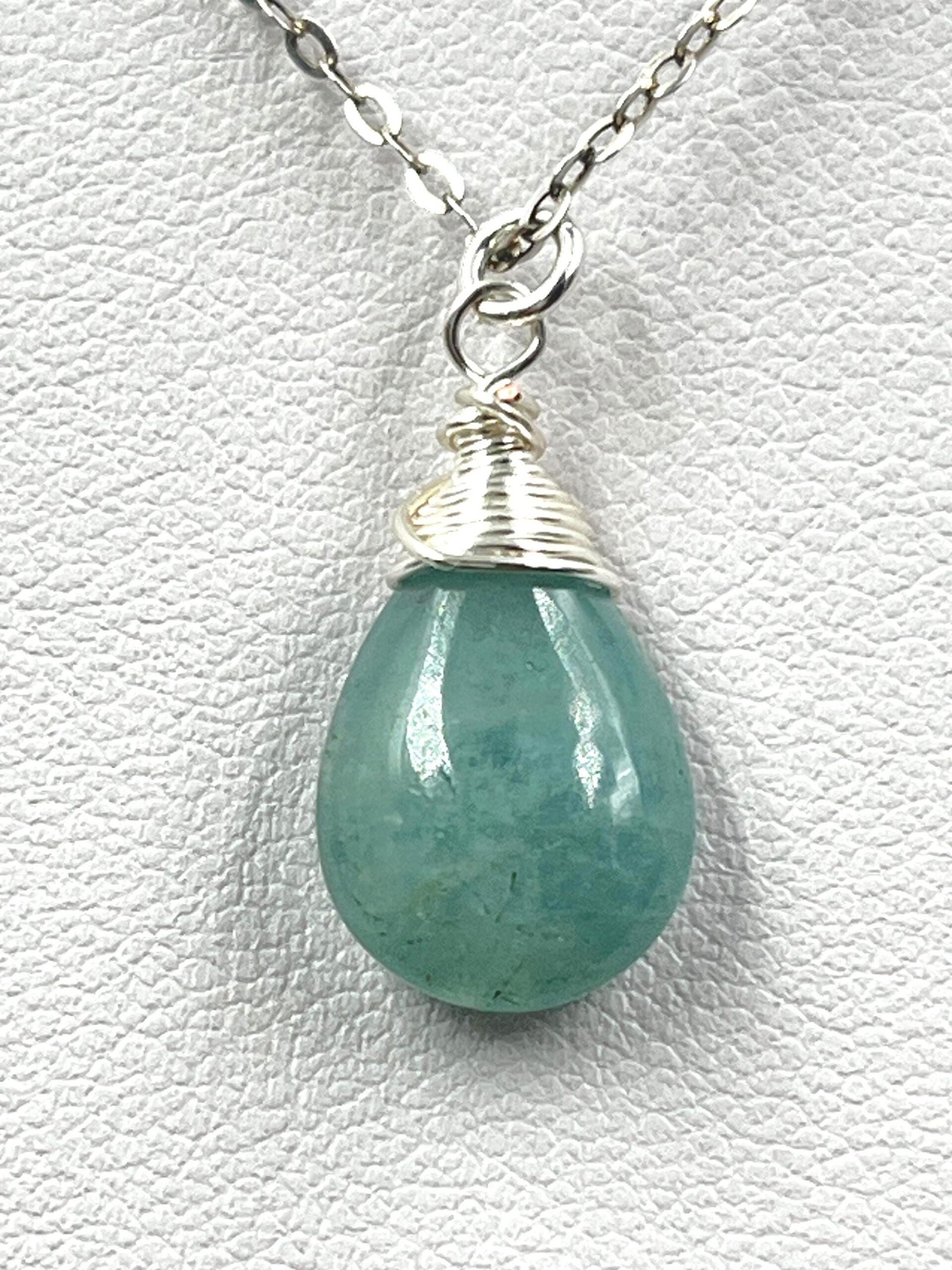 Aquamarine Necklace • Sterling Silver or Gold Filled • Dainty Minimalist Jewelry - Image 3