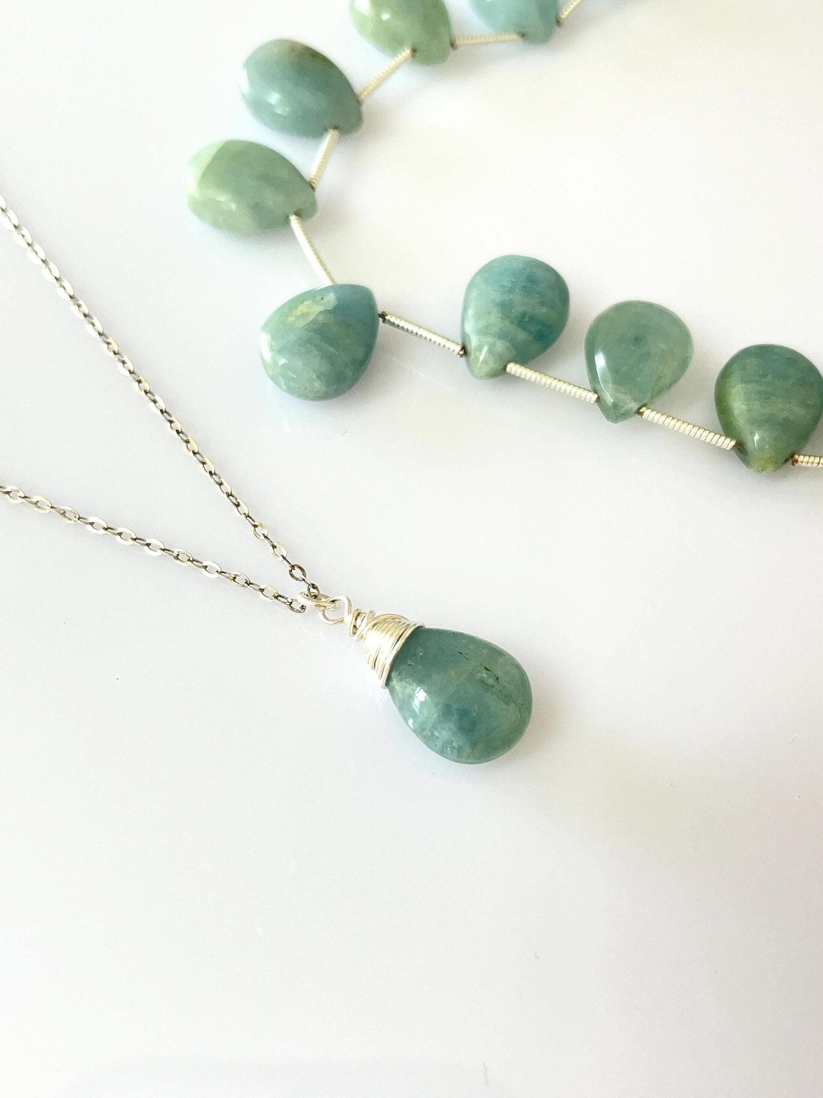 Aquamarine Necklace • Sterling Silver or Gold Filled • Dainty Minimalist Jewelry - Image 8
