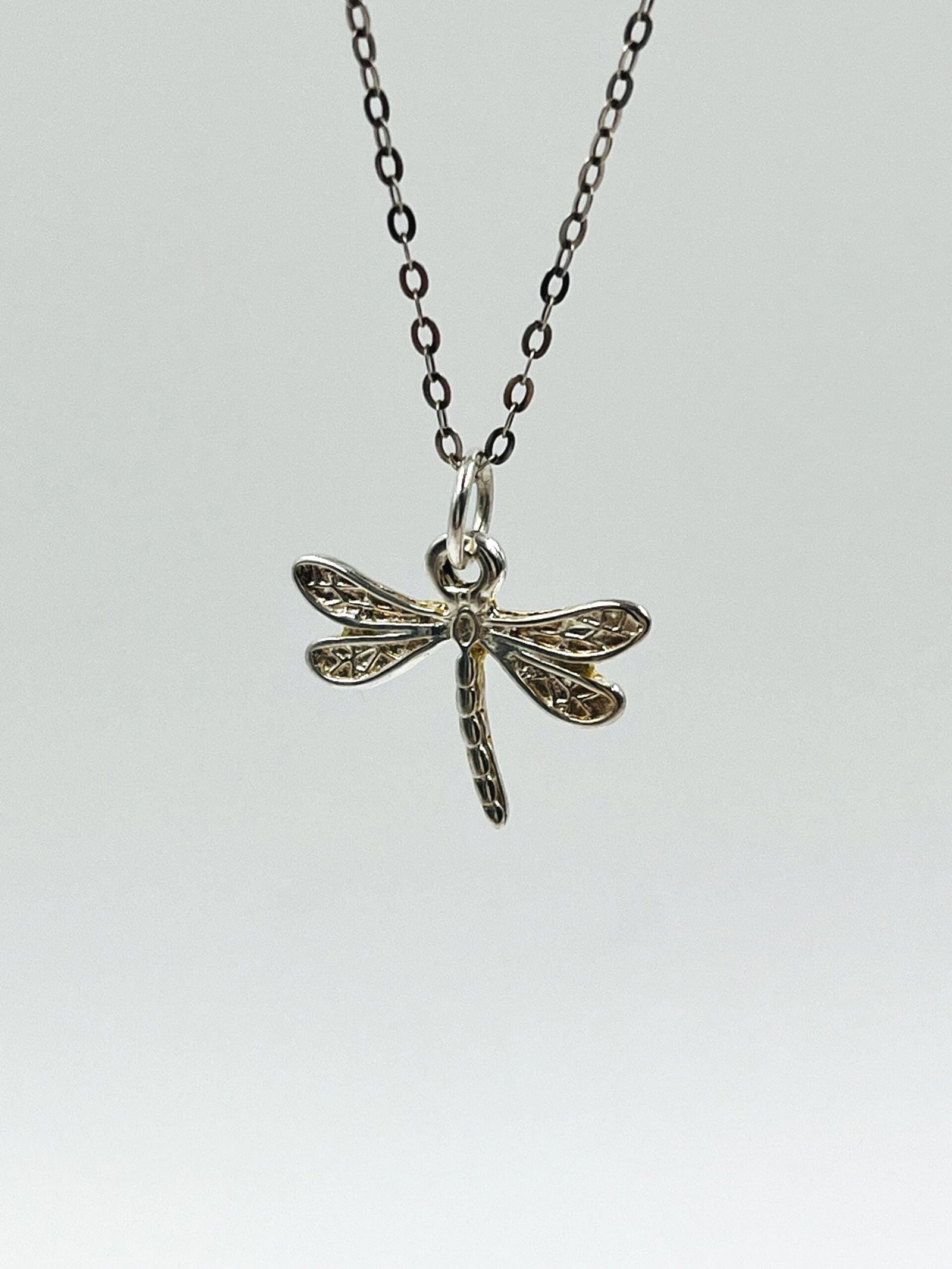 Gold Dragonfly Pendant Necklace Sterling Silver 18K Gold Plated Minimalist Jewelry - Image 8