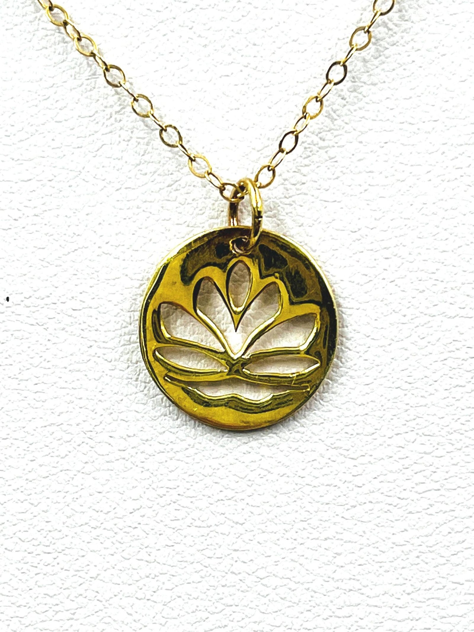 Gold Vermeil Lotus Necklace 14K Gold Filled Chain Minimalist Pendant Jewelry - Image 6