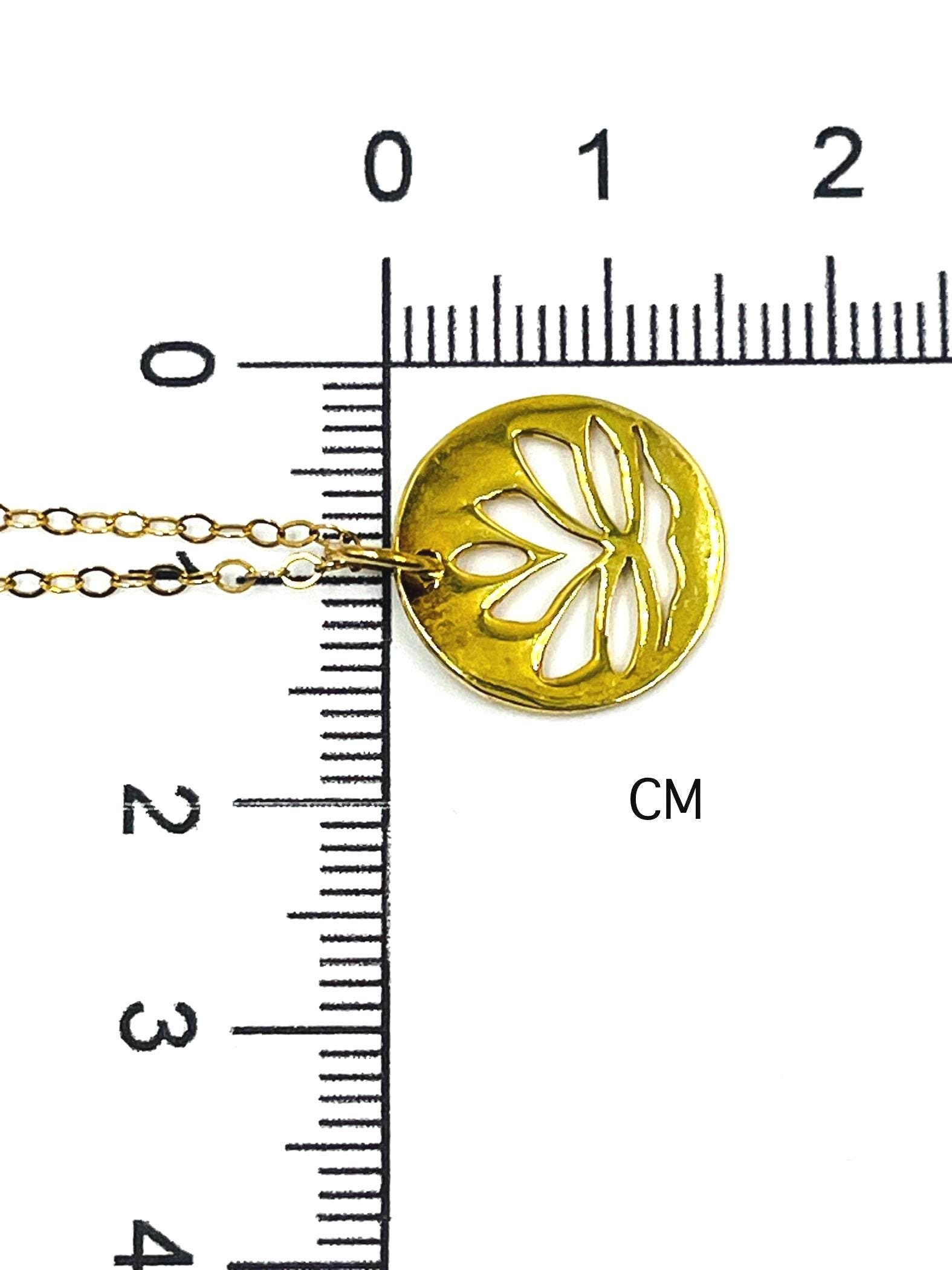 Gold Vermeil Lotus Necklace 14K Gold Filled Chain Minimalist Pendant Jewelry - Image 7