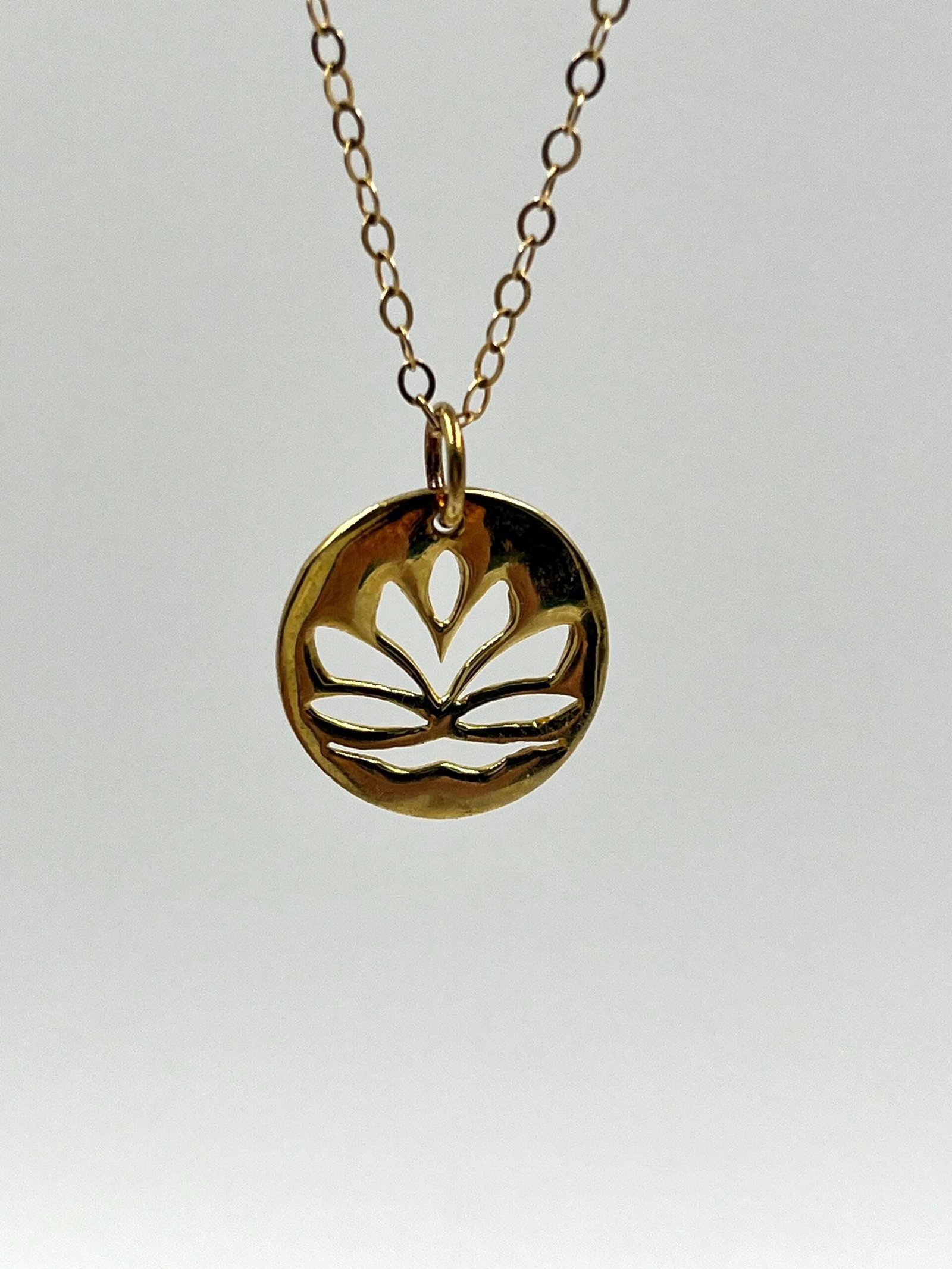 Gold Vermeil Lotus Necklace 14K Gold Filled Chain Minimalist Pendant Jewelry - Image 3