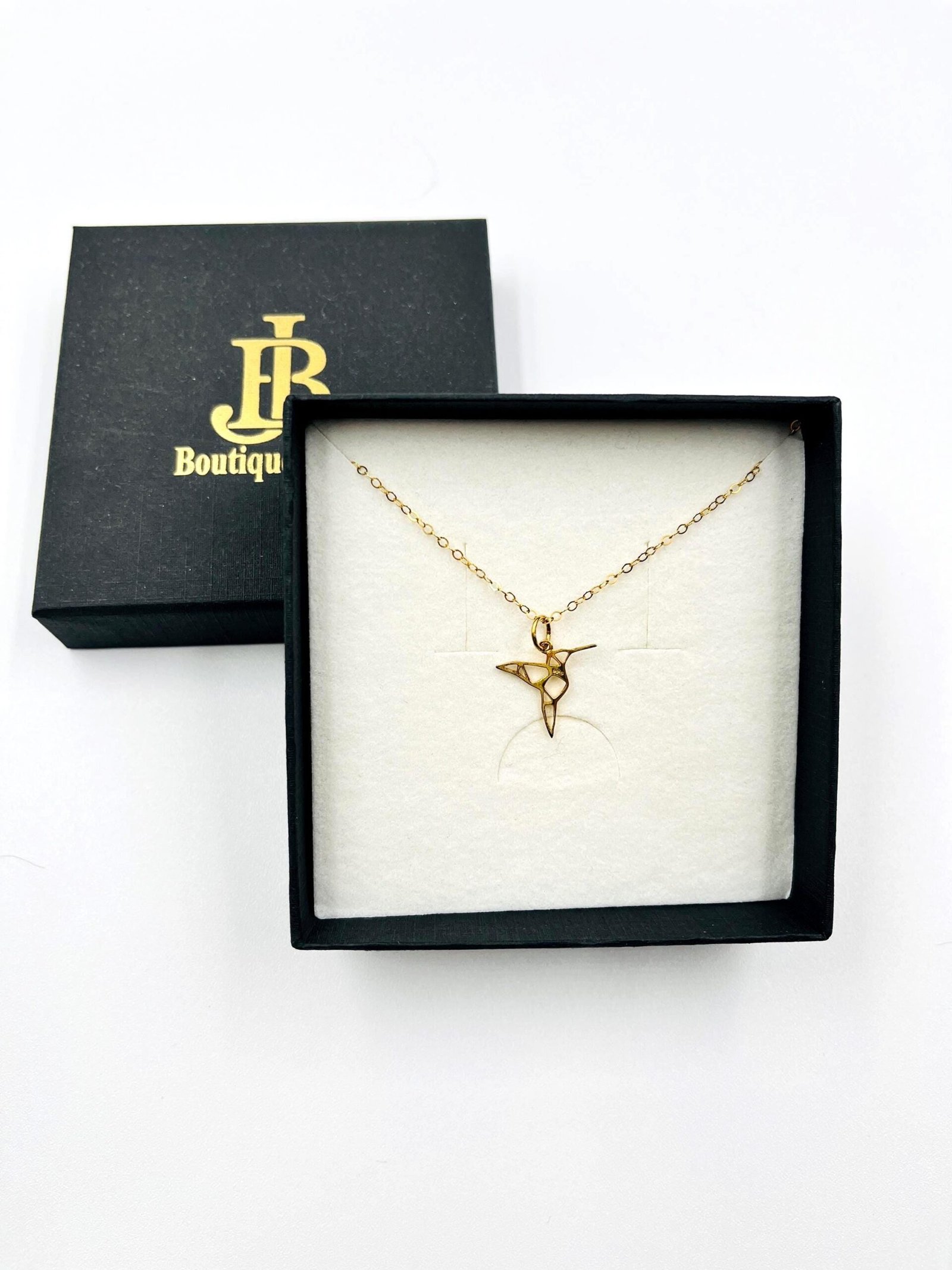 Hummingbird Pendant Necklace Gold Plated Sterling Silver Dainty Minimalist Jewelry - Image 9