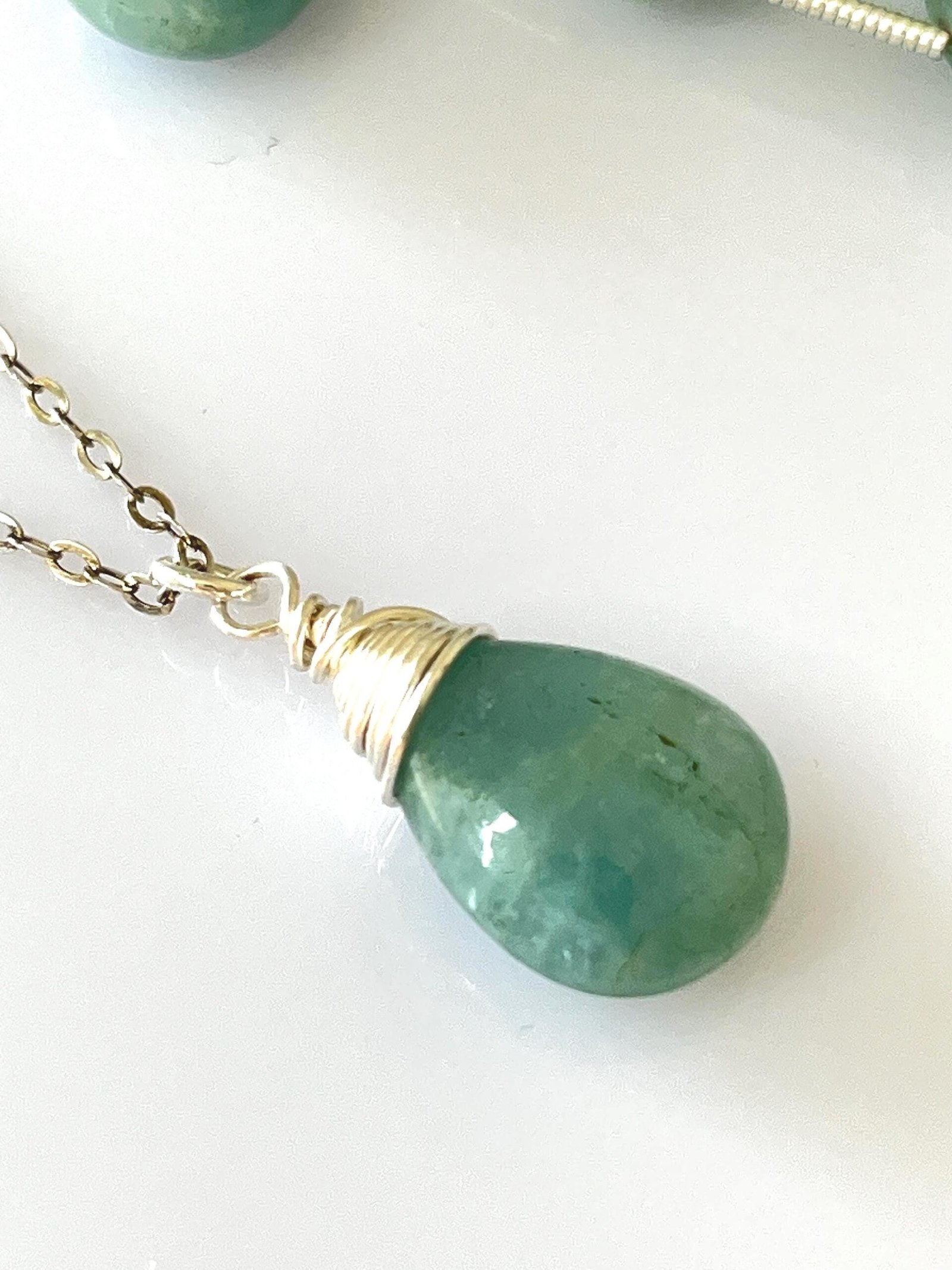Aquamarine Necklace • Sterling Silver or Gold Filled • Dainty Minimalist Jewelry - Image 6