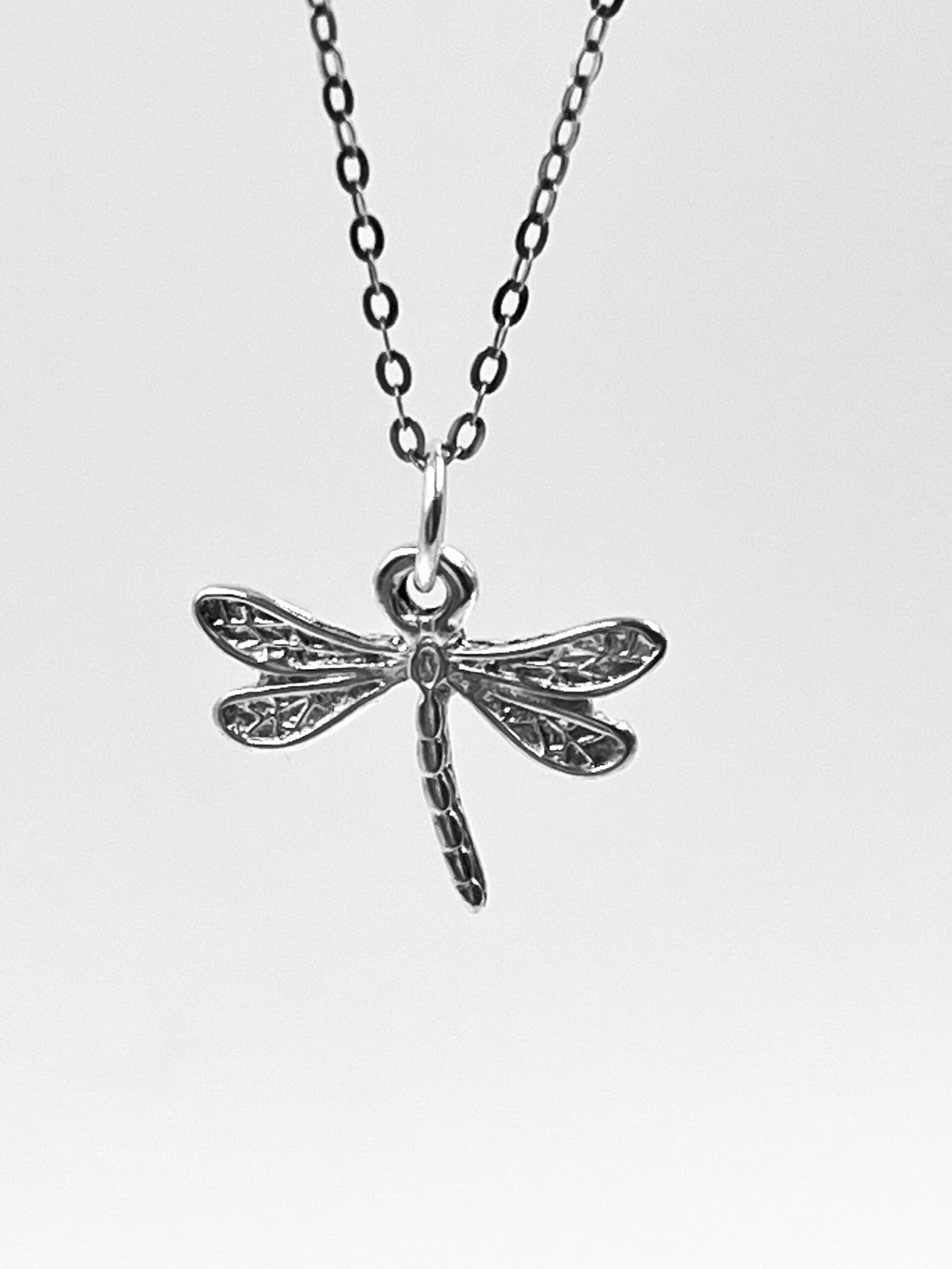 Gold Dragonfly Pendant Necklace Sterling Silver 18K Gold Plated Minimalist Jewelry - Image 10