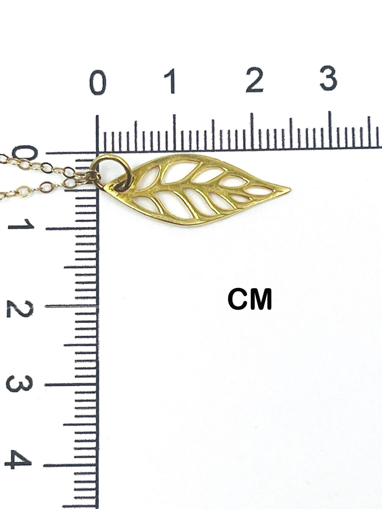 Gold Leaf Pendant Necklace 14K Gold Filled Minimalist Nature Jewelry - Image 9