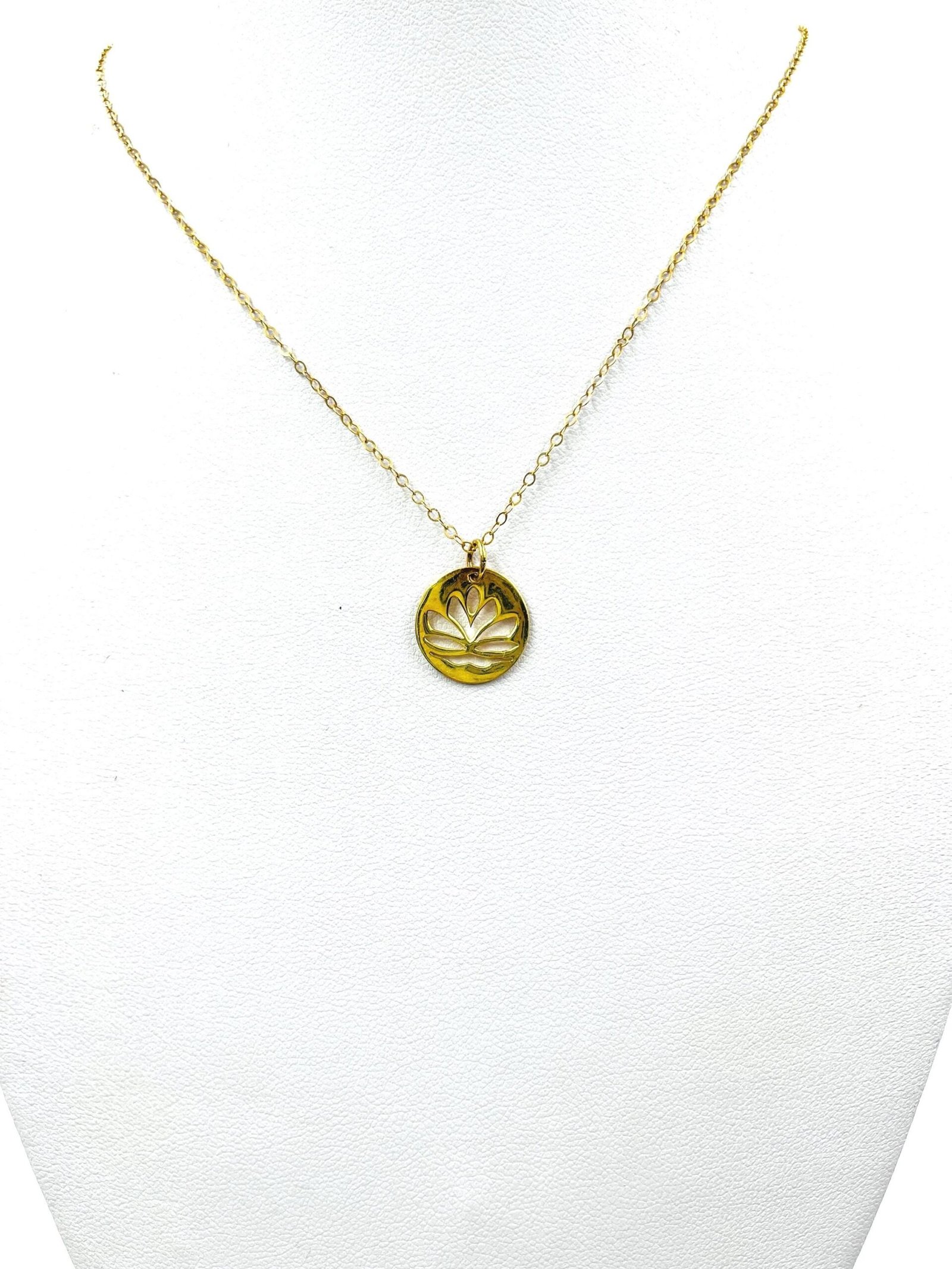 Gold Vermeil Lotus Necklace 14K Gold Filled Chain Minimalist Pendant Jewelry - Image 5