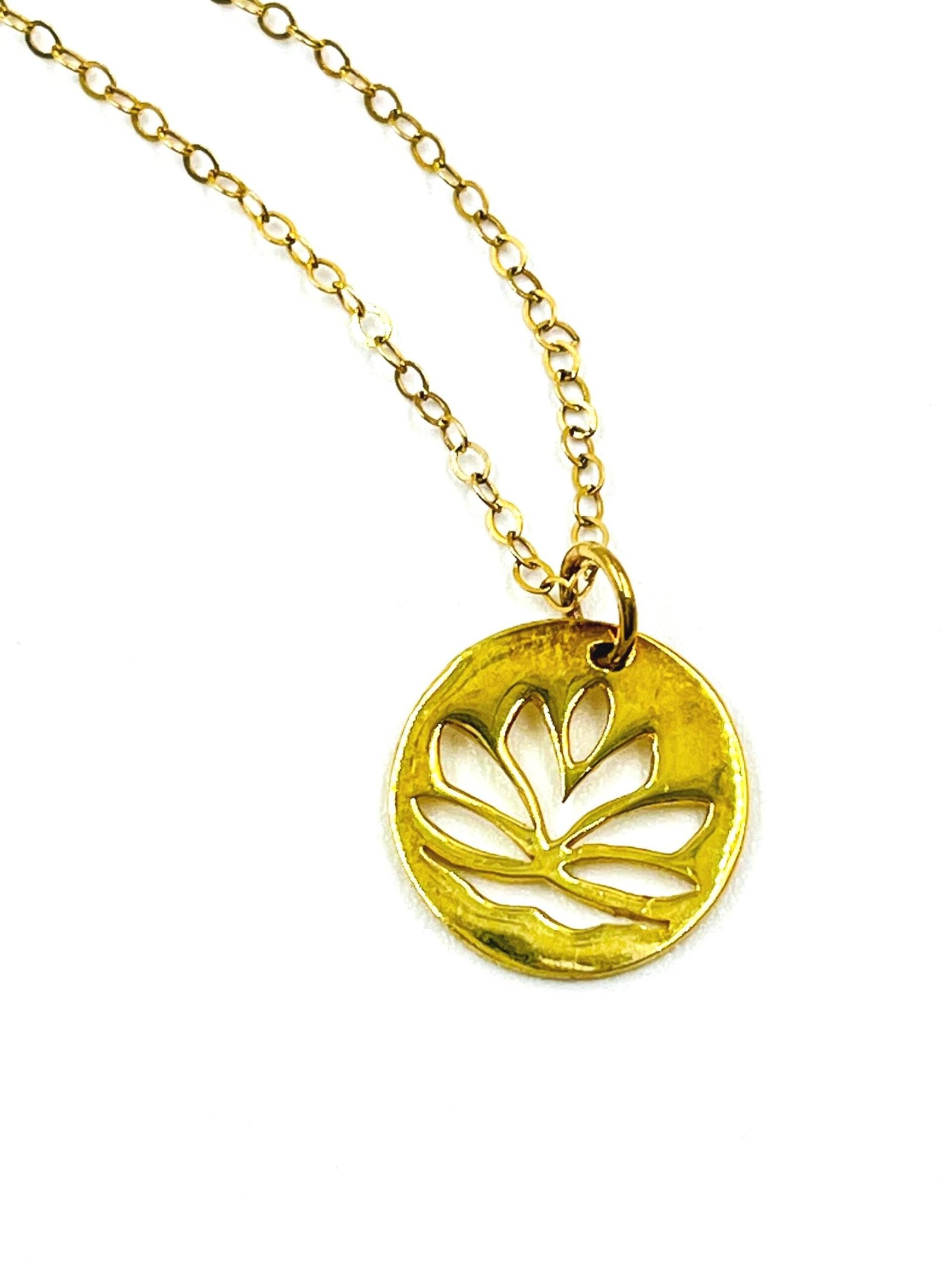 Gold Vermeil Lotus Necklace 14K Gold Filled Chain Minimalist Pendant Jewelry - Image 8