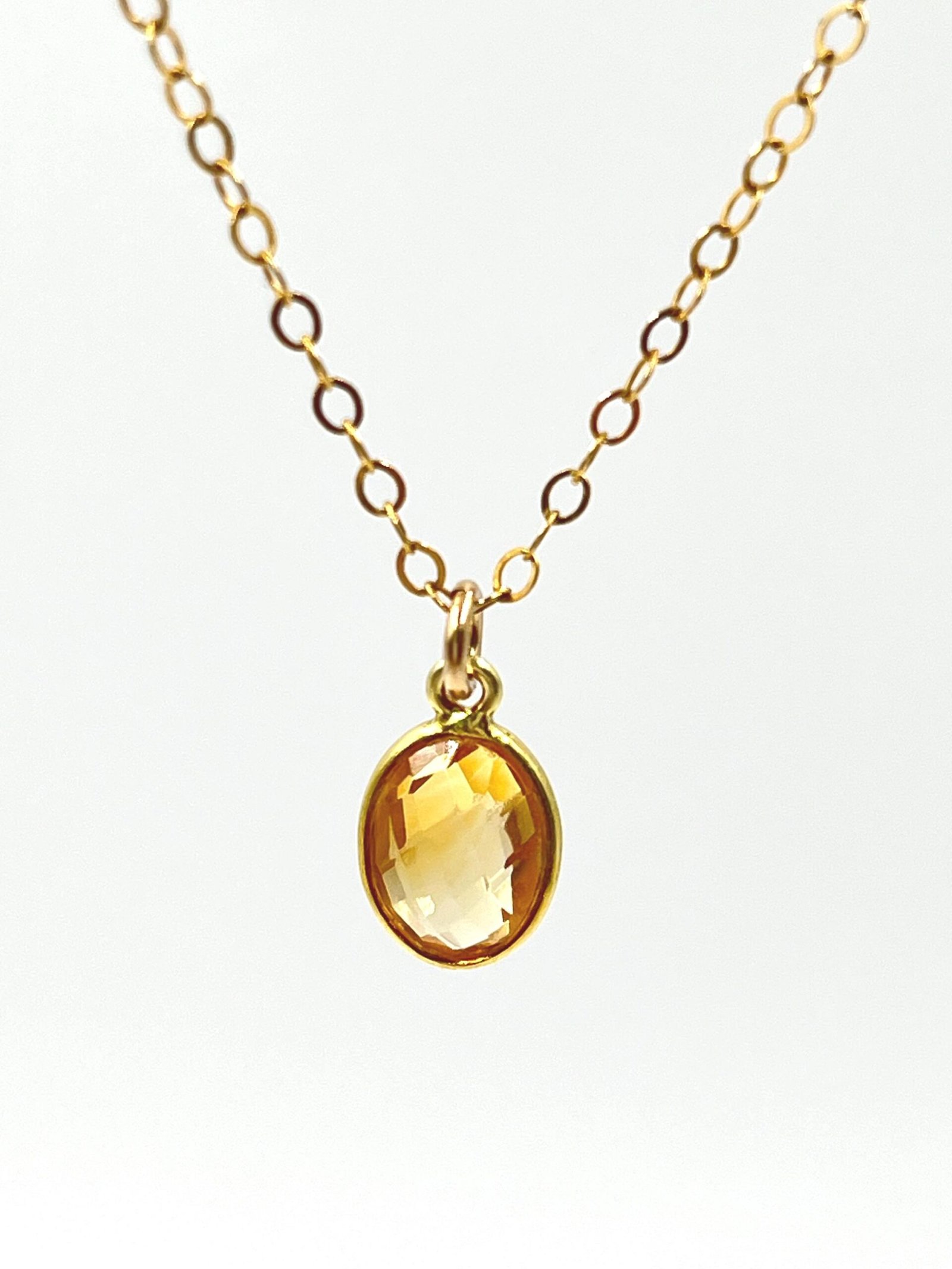 Citrine Pendant Necklace • Gold Filled or Sterling Silver • November Birthstone Jewelry - Image 2