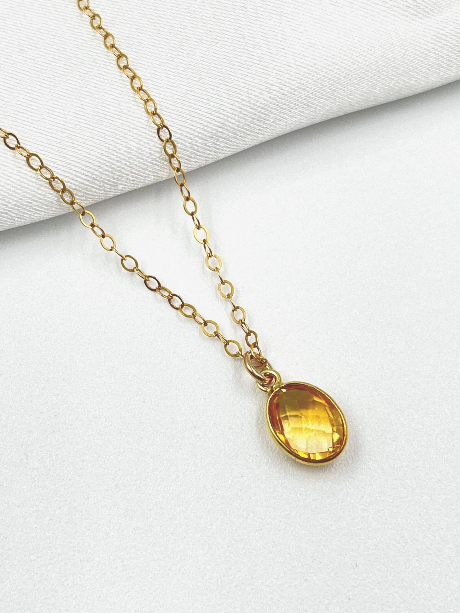 Citrine Pendant Necklace • Gold Filled or Sterling Silver • November Birthstone Jewelry - Image 8