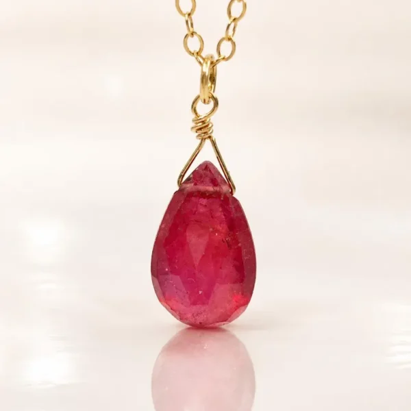 Garnet Necklace in Gold Filled or Sterling Silver with natural garnet gemstone