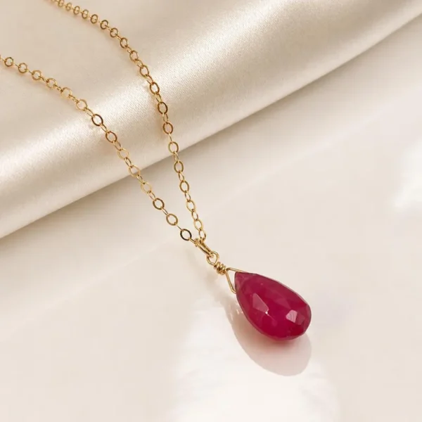 Garnet Necklace in Gold Filled or Sterling Silver with natural garnet gemstone