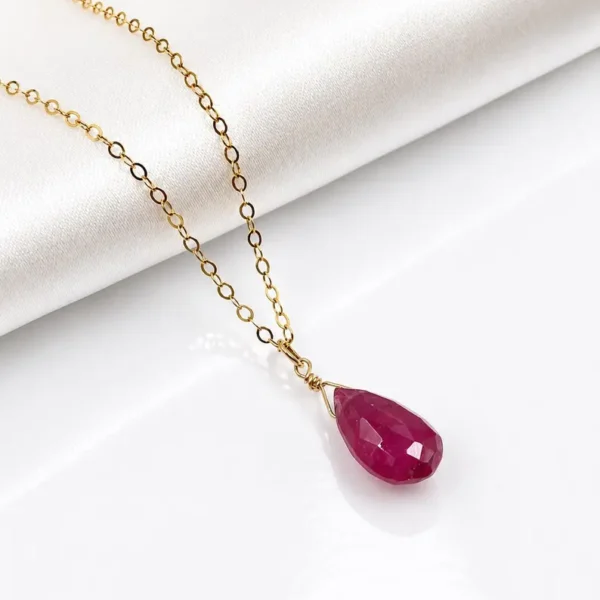 Garnet Necklace in Gold Filled or Sterling Silver with natural garnet gemstone